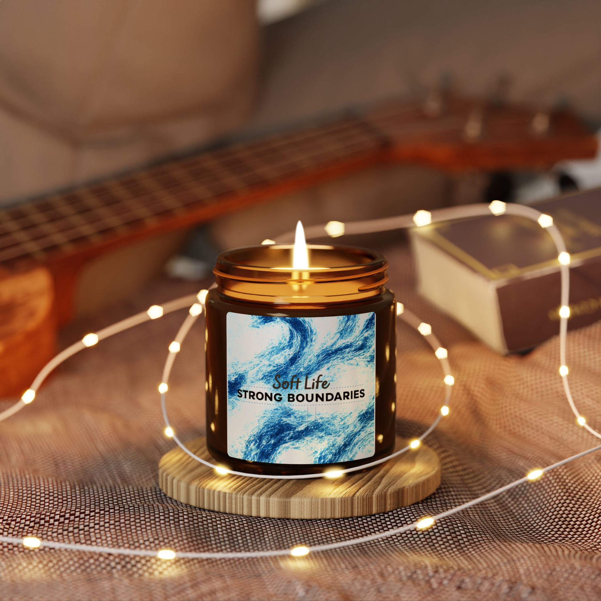 Soy Candle — "Soft Life, Strong Boundaries" Amber Jar Scented Candle