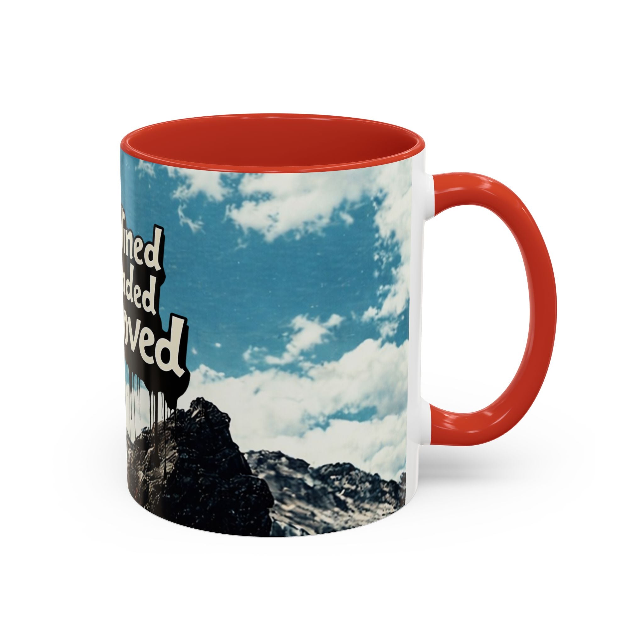 Disciplined, Grounded & Unmoved Coffee Mug — Motivational Mountain Accent Mug (11/15oz)