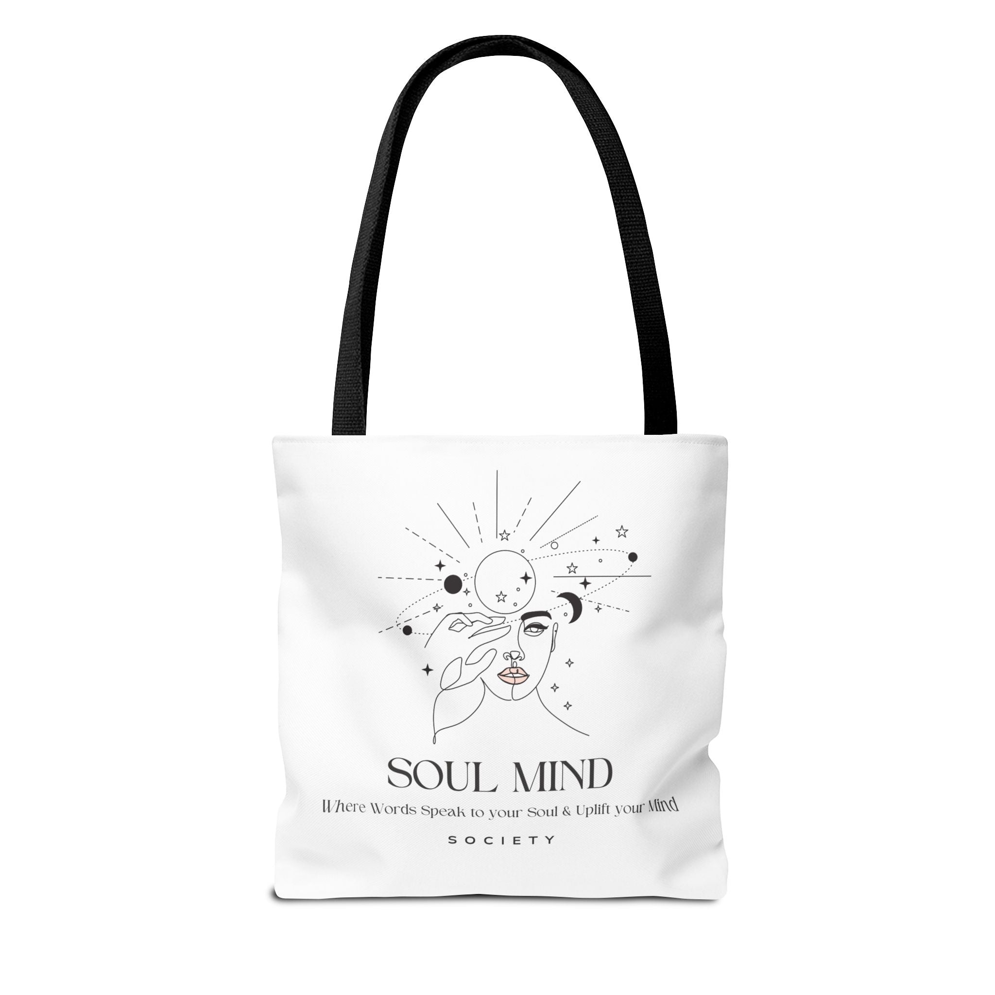 Be Uplifted script airplane Tote Bag | Soul Mind minimalist face Tote Bag