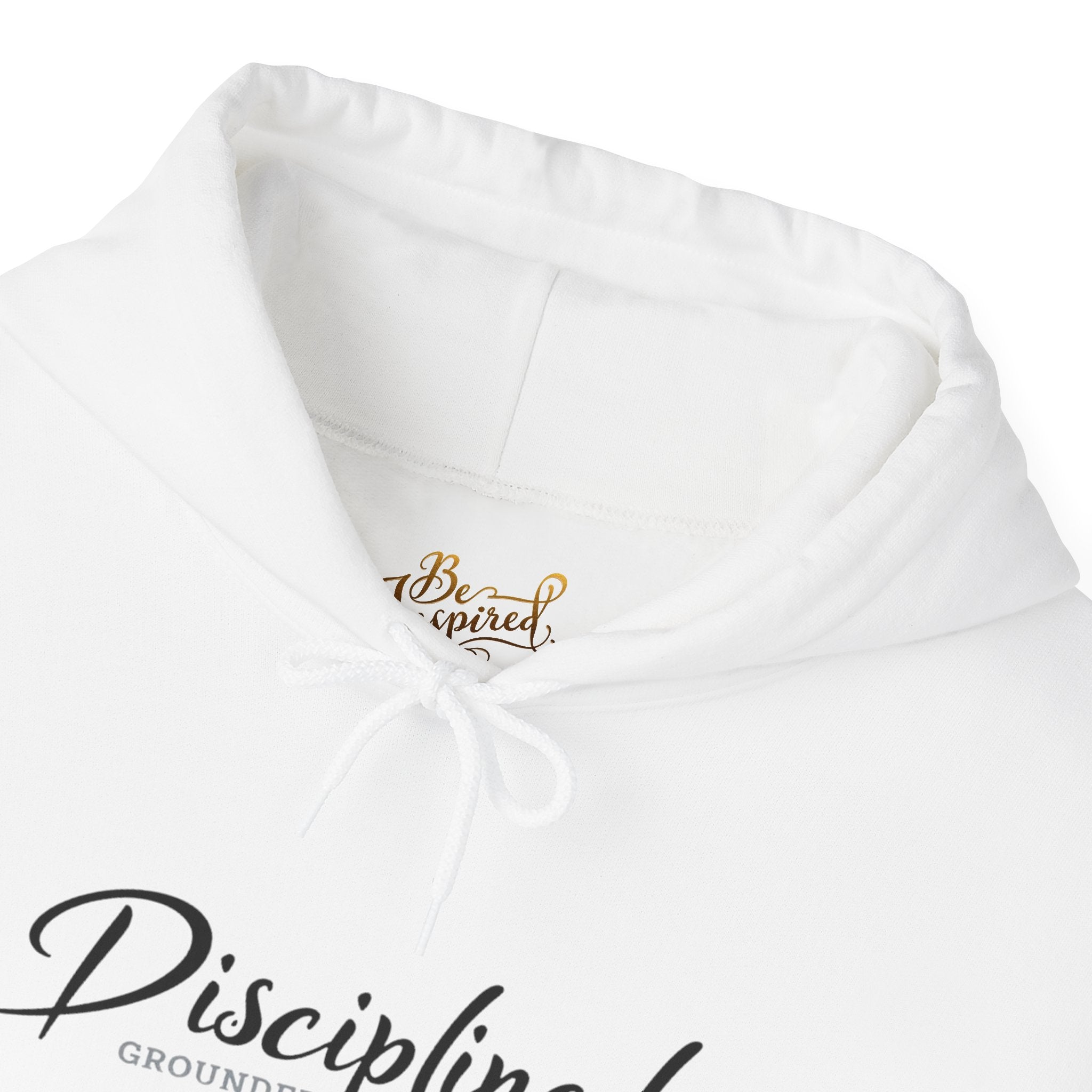Disciplined Script Hoodie — Inspirational Minimalist Motivational Pullover
