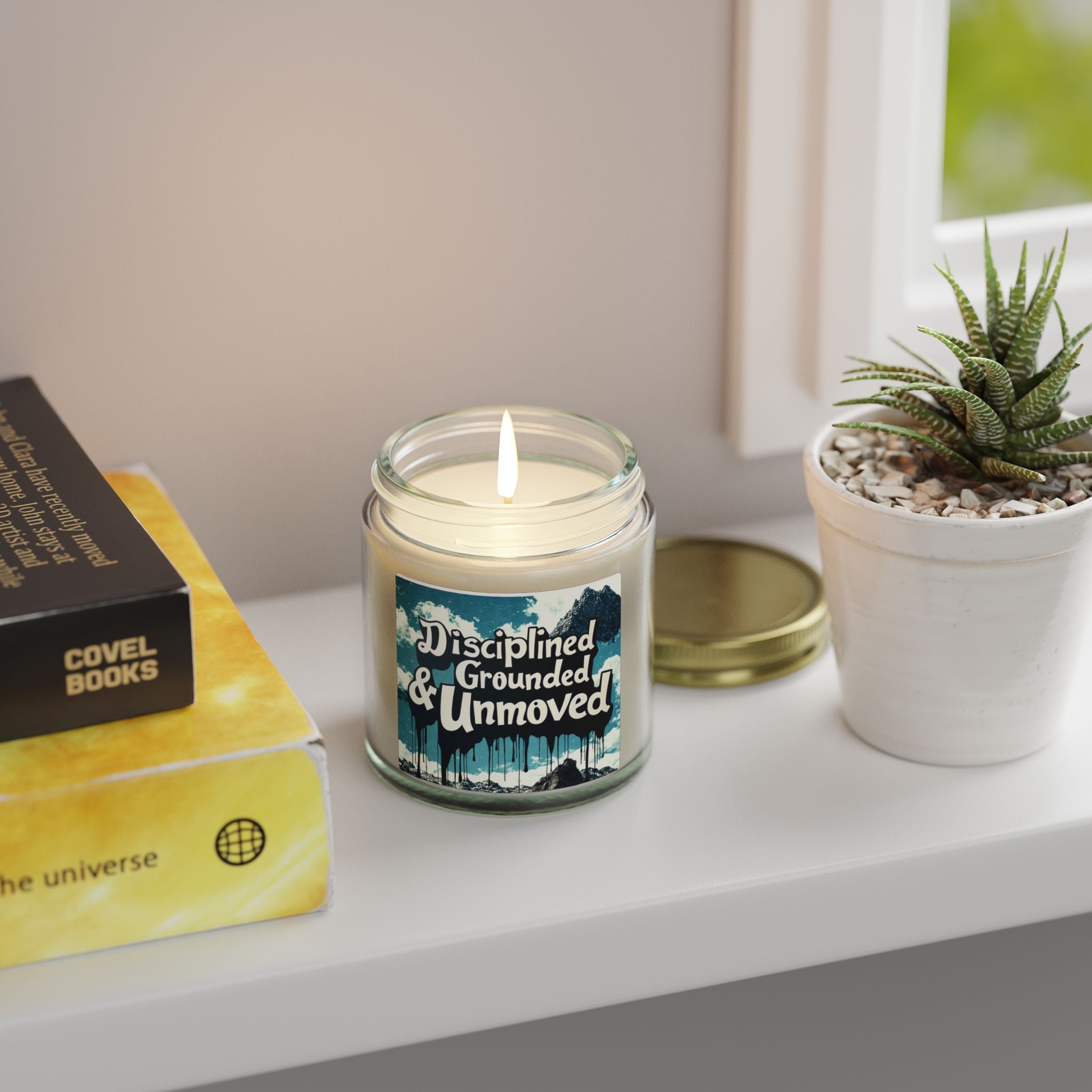 Scented Candle — Coconut Apricot Wax “Disciplined, Grounded & Unmoved” (4oz/9oz)