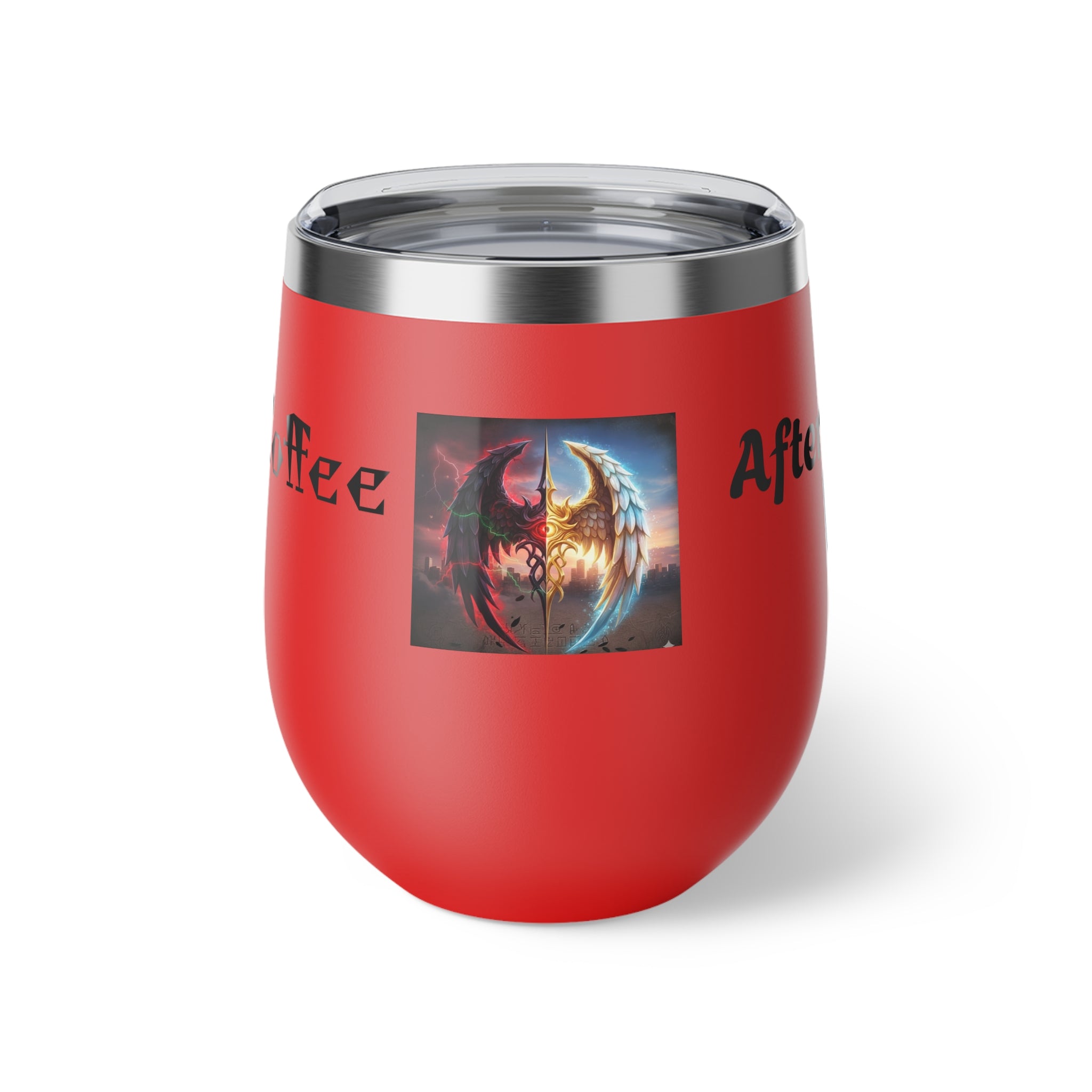 Before Coffee/ After Coffee Dragon Image Tumbler | 12oz Insulated Cup