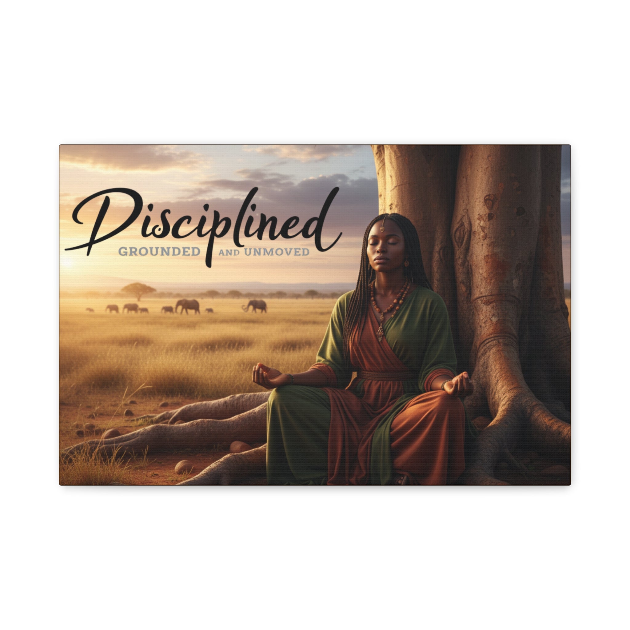Disciplined Meditation Canvas Print — "Grounded and Unmoved" Wall Art