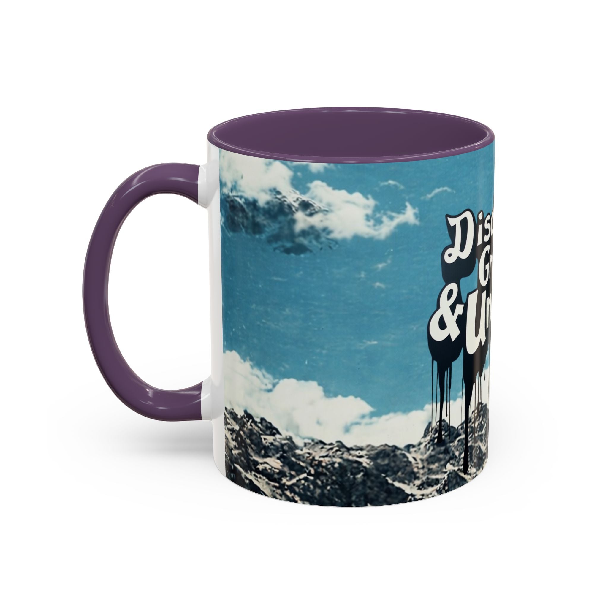 Disciplined, Grounded & Unmoved Coffee Mug — Motivational Mountain Accent Mug (11/15oz)
