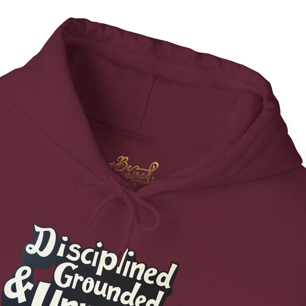 Disciplined & Grounded Hoodie — "Disciplined Grounded & Unmoved" Graphic Men Hoodie