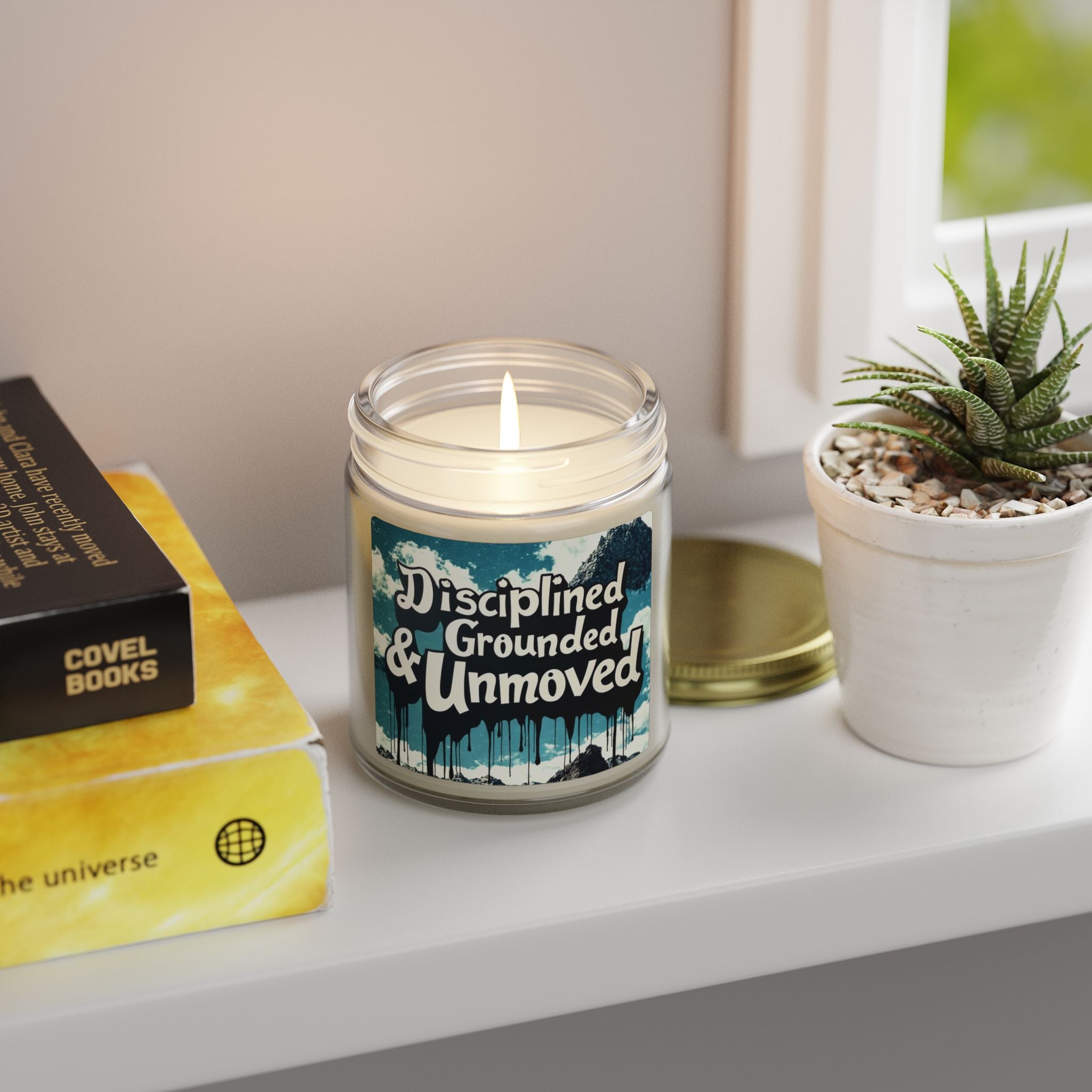Scented Candle — Coconut Apricot Wax “Disciplined, Grounded & Unmoved” (4oz/9oz)