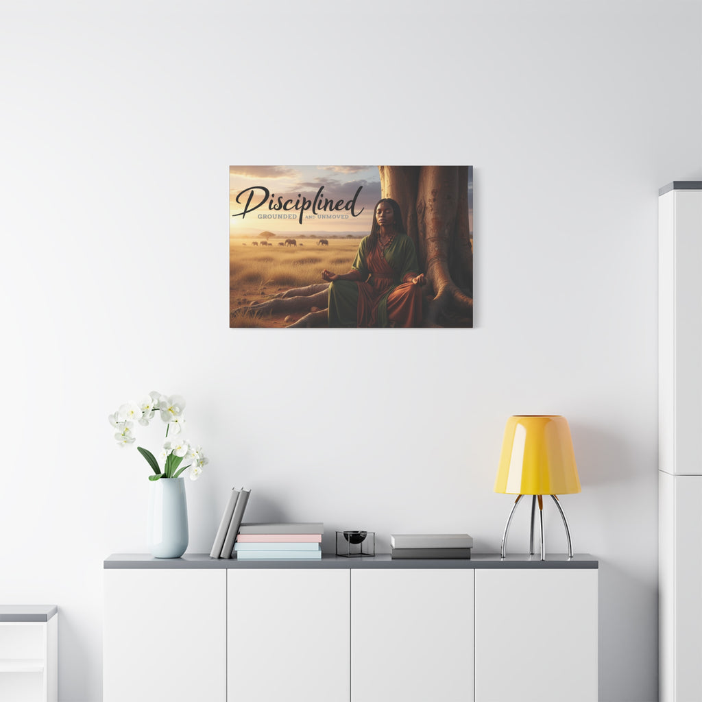 Disciplined Meditation Canvas Print — "Grounded and Unmoved" Wall Art