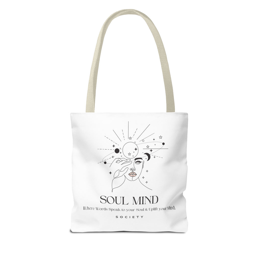 Be Uplifted script airplane Tote Bag | Soul Mind minimalist face Tote Bag