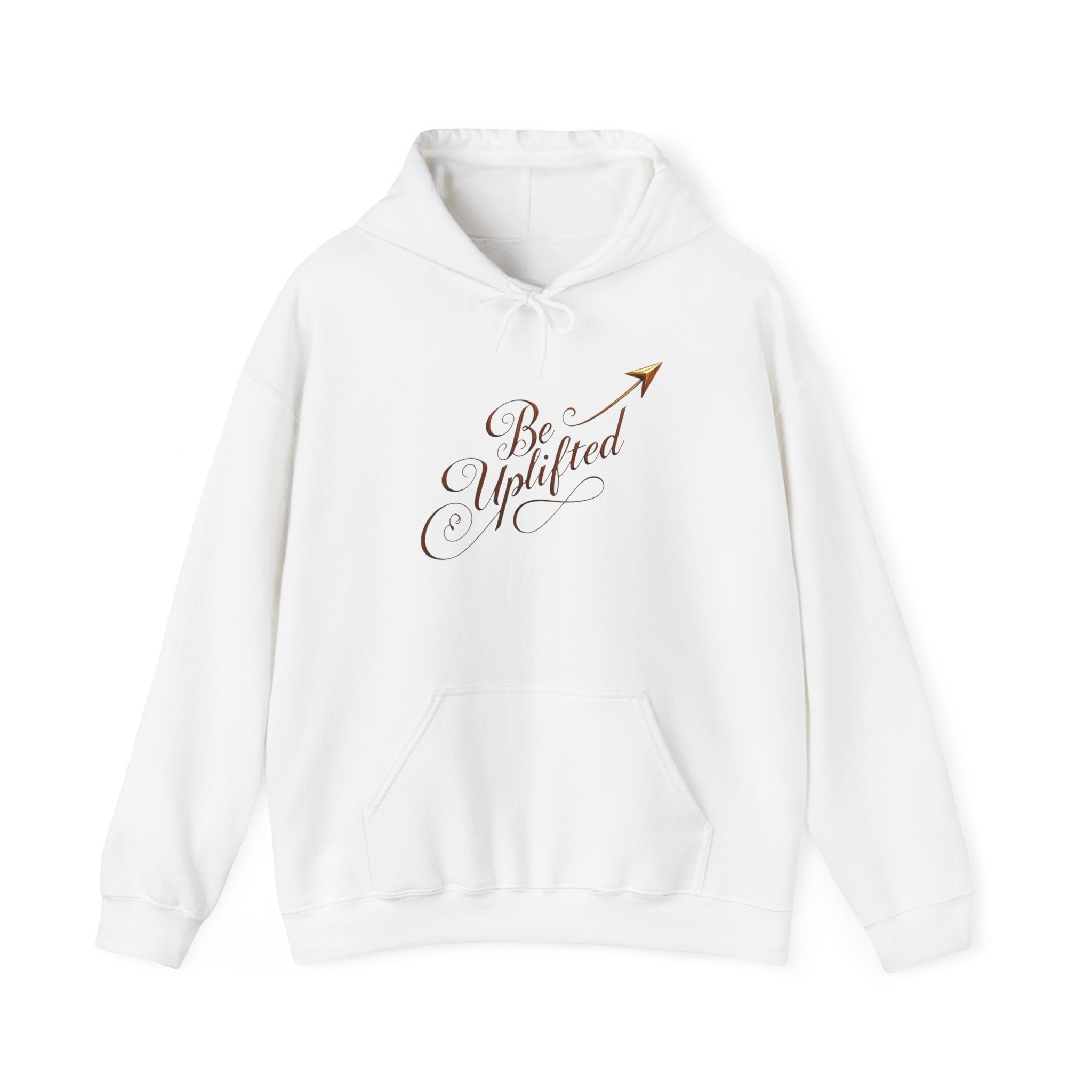 Be Uplifted script arrow Hoodie | Inspirational Typography Sweatshirt