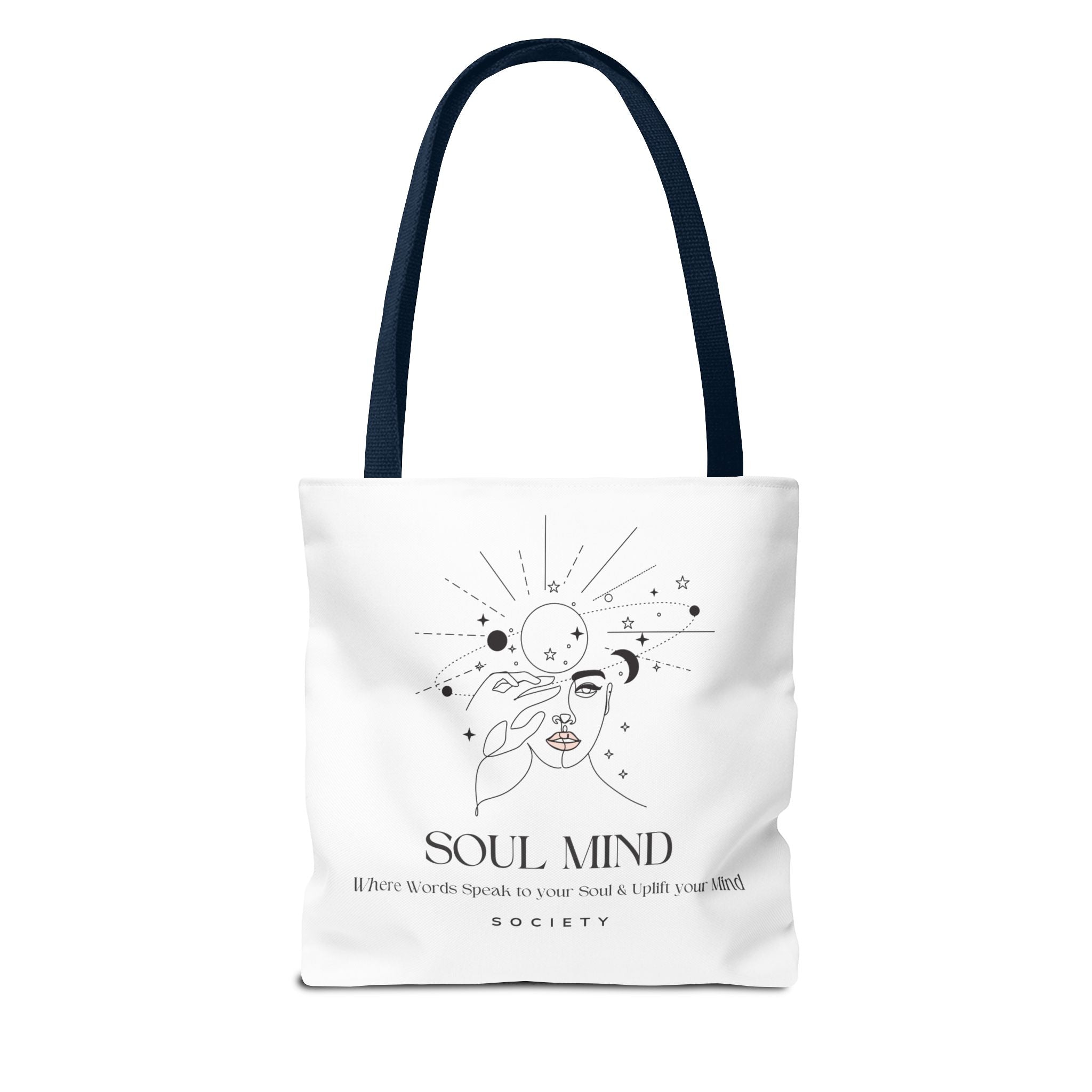 Be Uplifted script airplane Tote Bag | Soul Mind minimalist face Tote Bag
