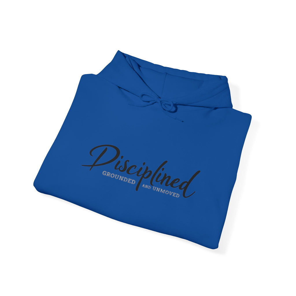 Disciplined Script Hoodie — Inspirational Minimalist Motivational Pullover