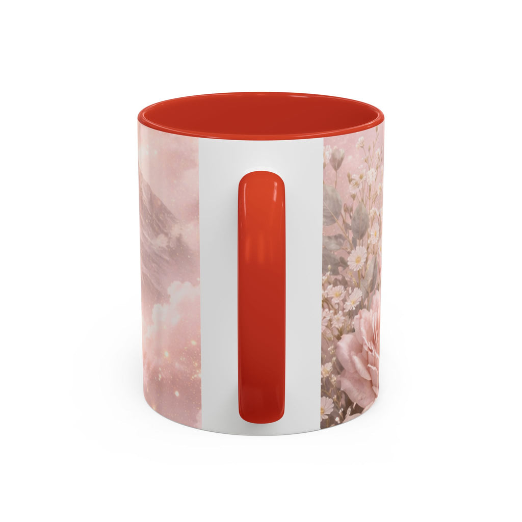 Disciplined Accent Coffee Mug — 'Disciplined: Grounded and Unmoved' Inspirational Pink Marble Ceramic Mug