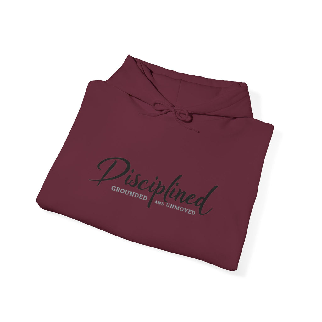 Disciplined Script Hoodie — Inspirational Minimalist Motivational Pullover