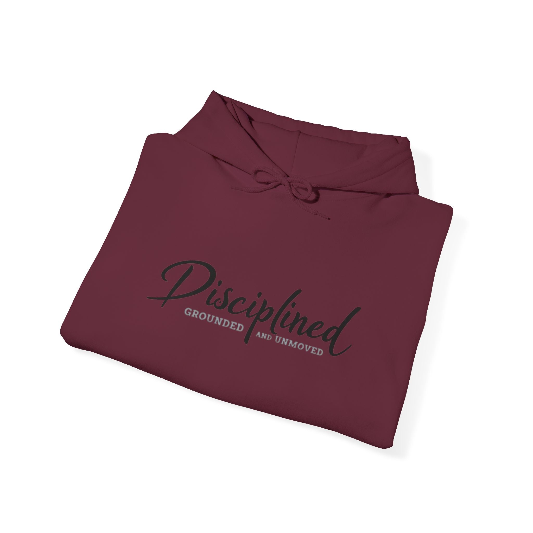 Disciplined Script Hoodie — Inspirational Minimalist Motivational Pullover