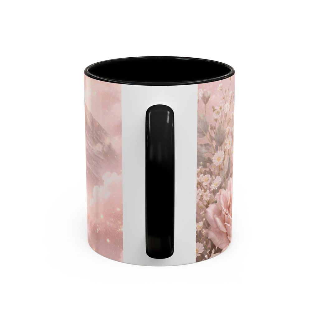 Disciplined Accent Coffee Mug — 'Disciplined: Grounded and Unmoved' Inspirational Pink Marble Ceramic Mug