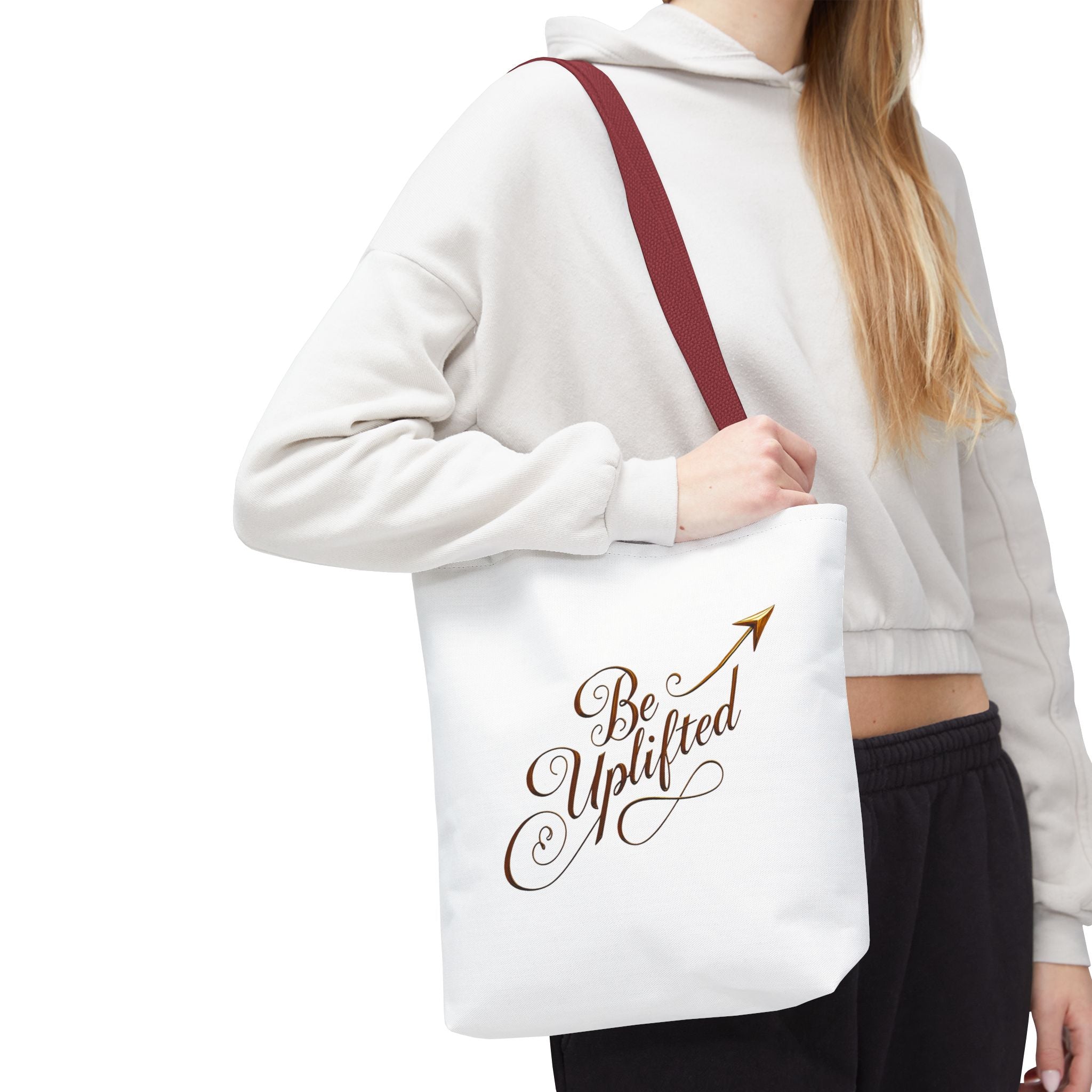Be Uplifted script airplane Tote Bag | Soul Mind minimalist face Tote Bag