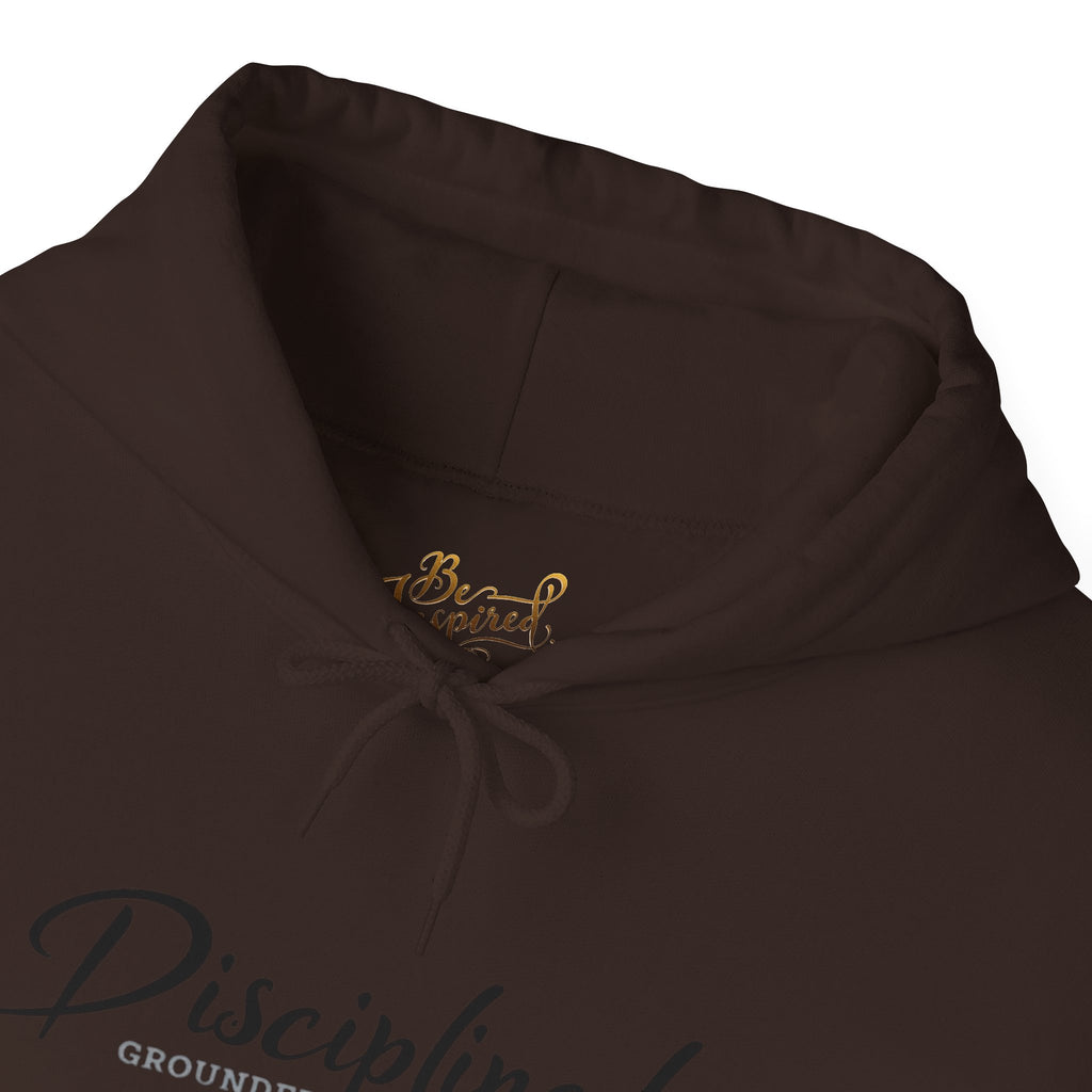 Disciplined Script Hoodie — Inspirational Minimalist Motivational Pullover