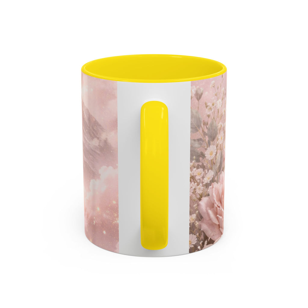 Disciplined Accent Coffee Mug — 'Disciplined: Grounded and Unmoved' Inspirational Pink Marble Ceramic Mug