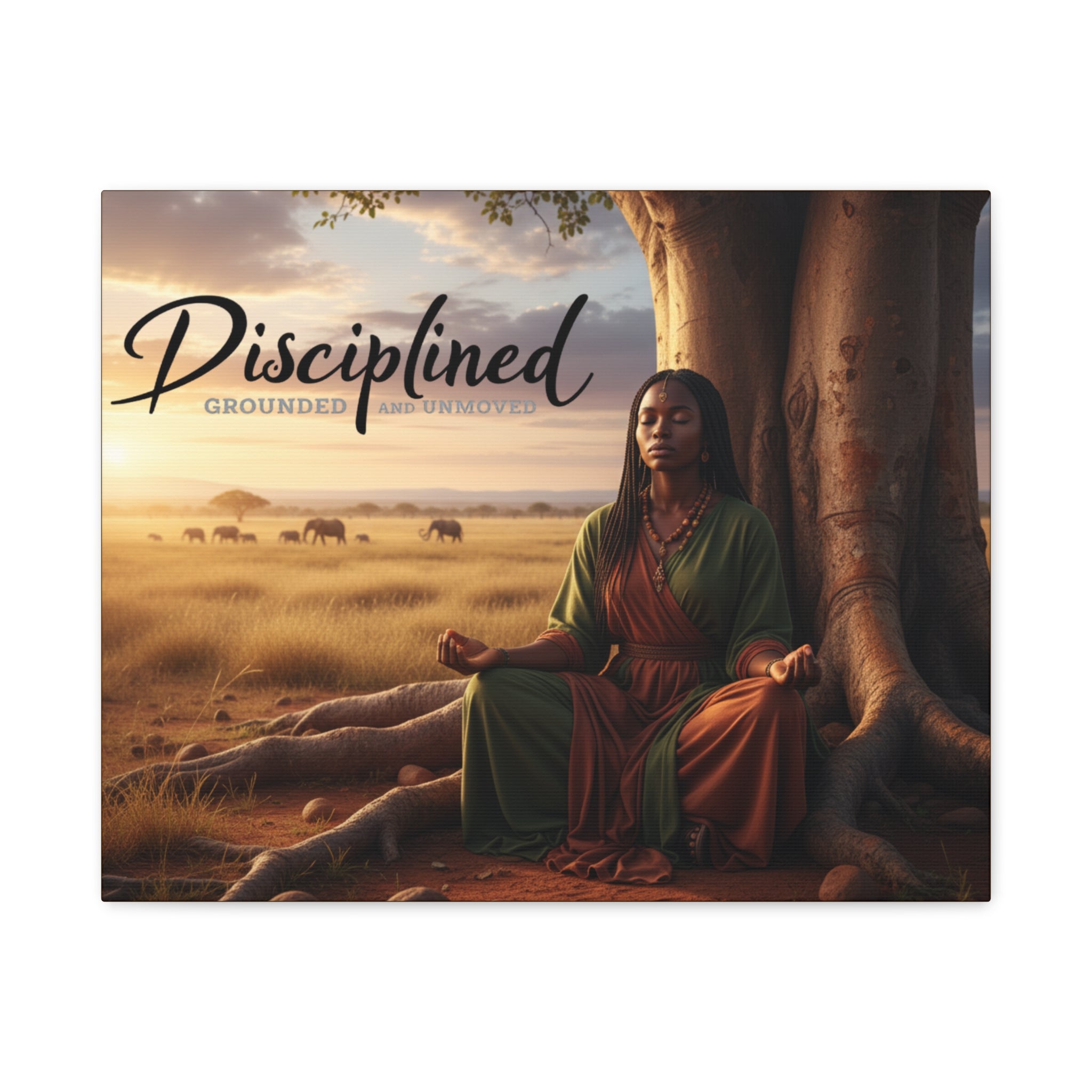 Disciplined Meditation Canvas Print — "Grounded and Unmoved" Wall Art