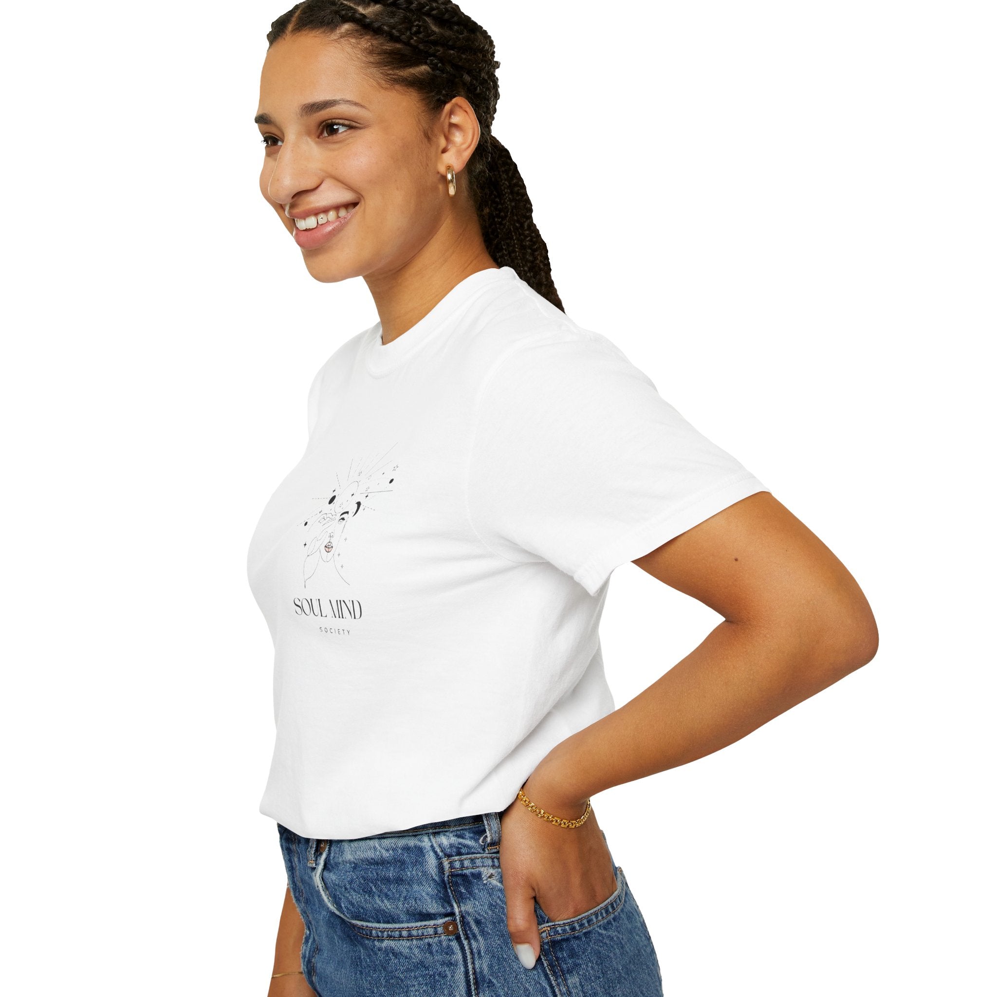Soul Mind galactic skull illustration T-Shirt | spiritual logo tee