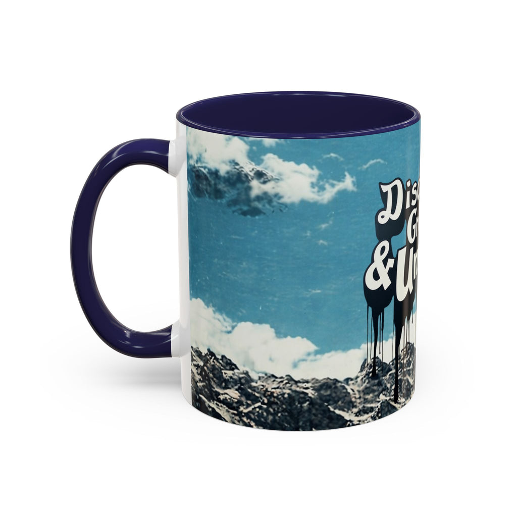 Disciplined, Grounded & Unmoved Coffee Mug — Motivational Mountain Accent Mug (11/15oz)