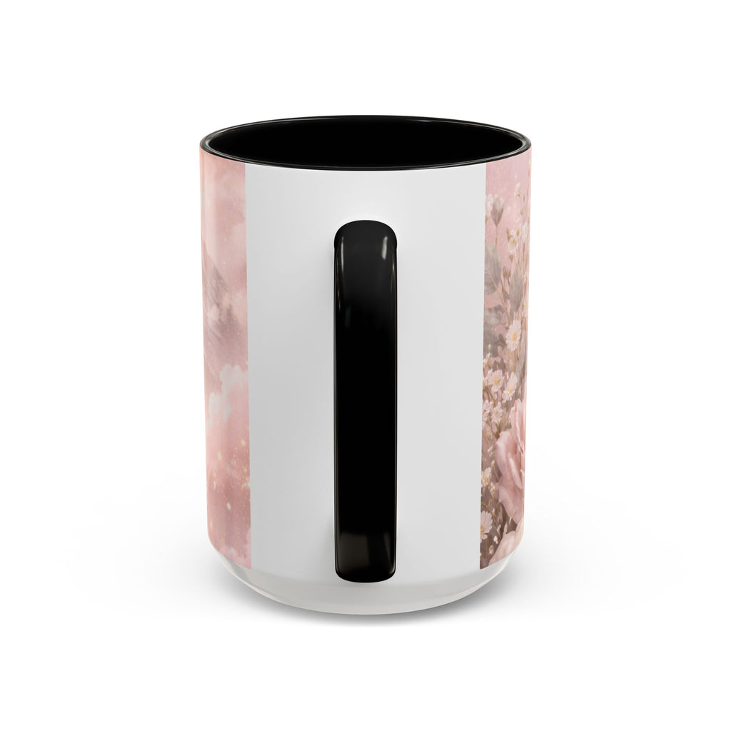 Disciplined Accent Coffee Mug — 'Disciplined: Grounded and Unmoved' Inspirational Pink Marble Ceramic Mug