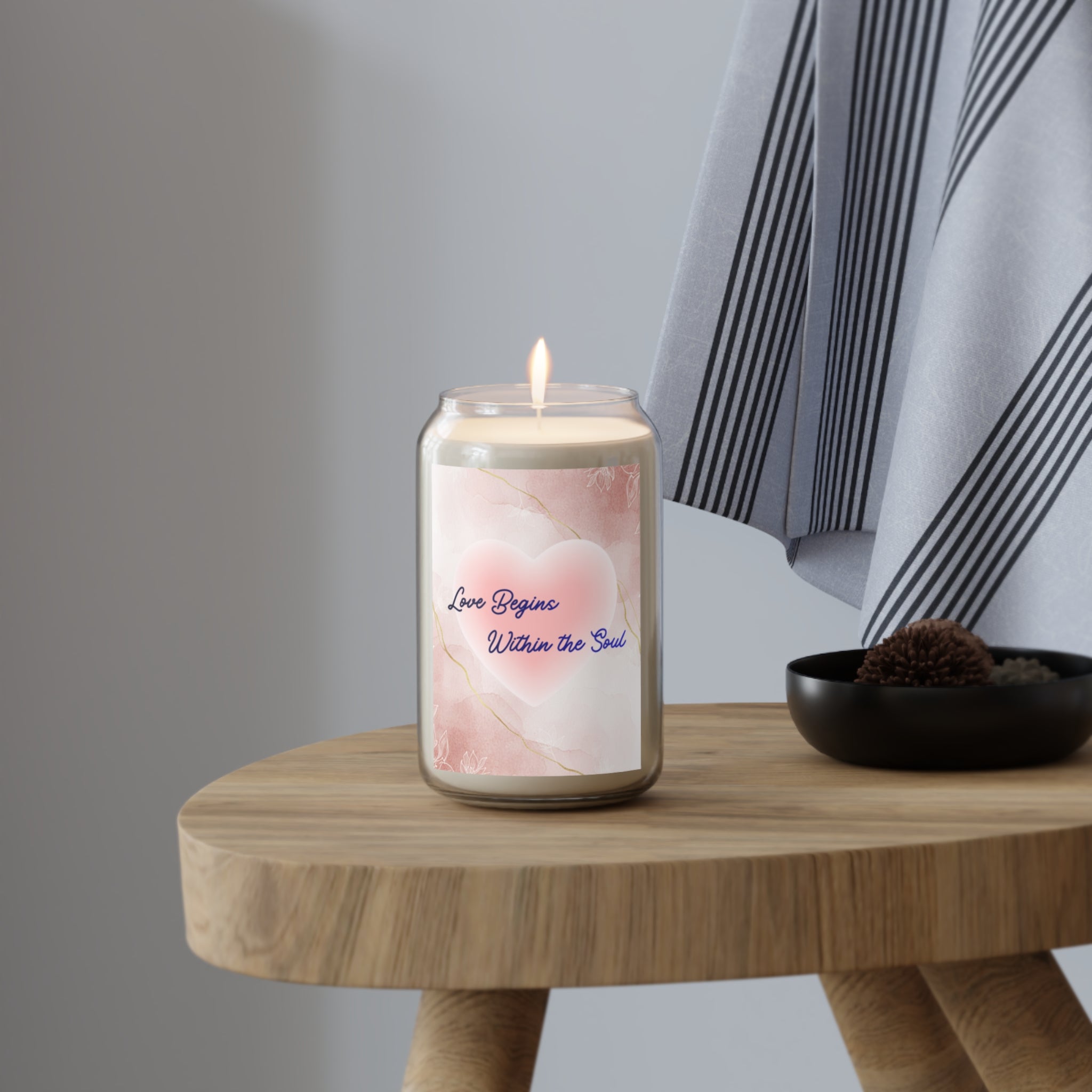 Soy Candle — "Love Begins Within the Soul" Scented 13.75oz
