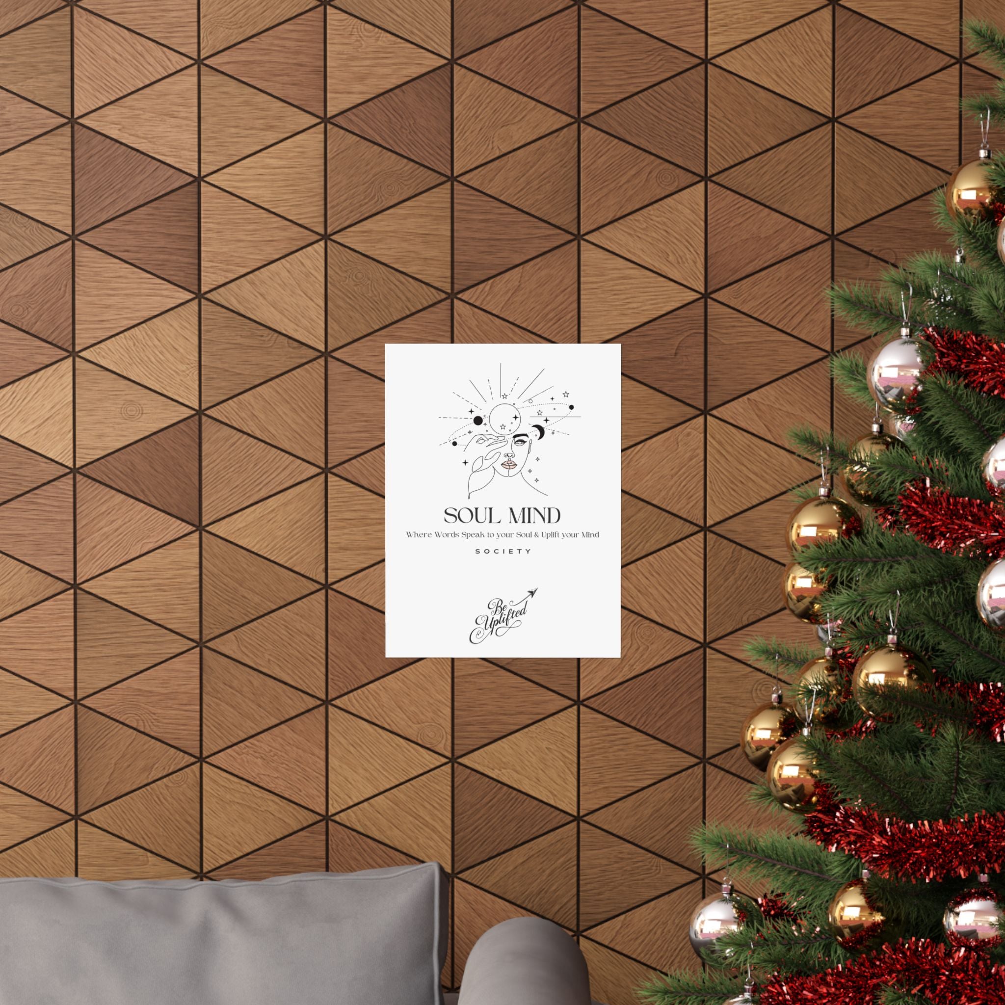 Soul Mind line art face wall poster | Matte Vertical Poster, Inspirational Typography