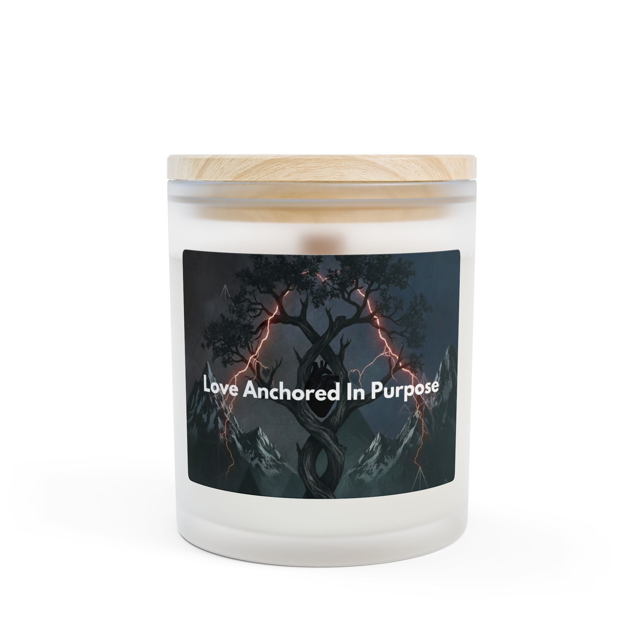 Inspirational Scented Candle — “Love Anchored in Purpose” Frosted Glass, 11 oz