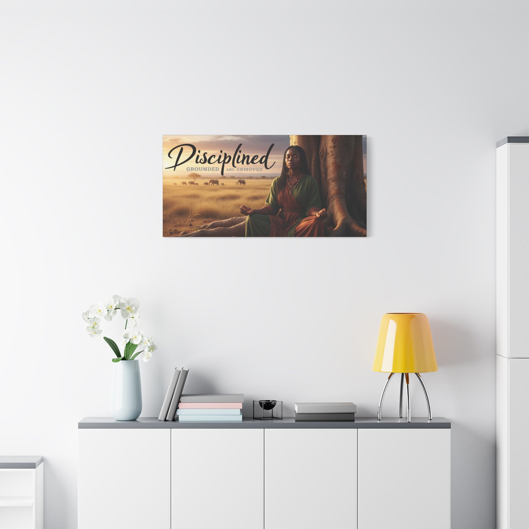 Disciplined Meditation Canvas Print — "Grounded and Unmoved" Wall Art