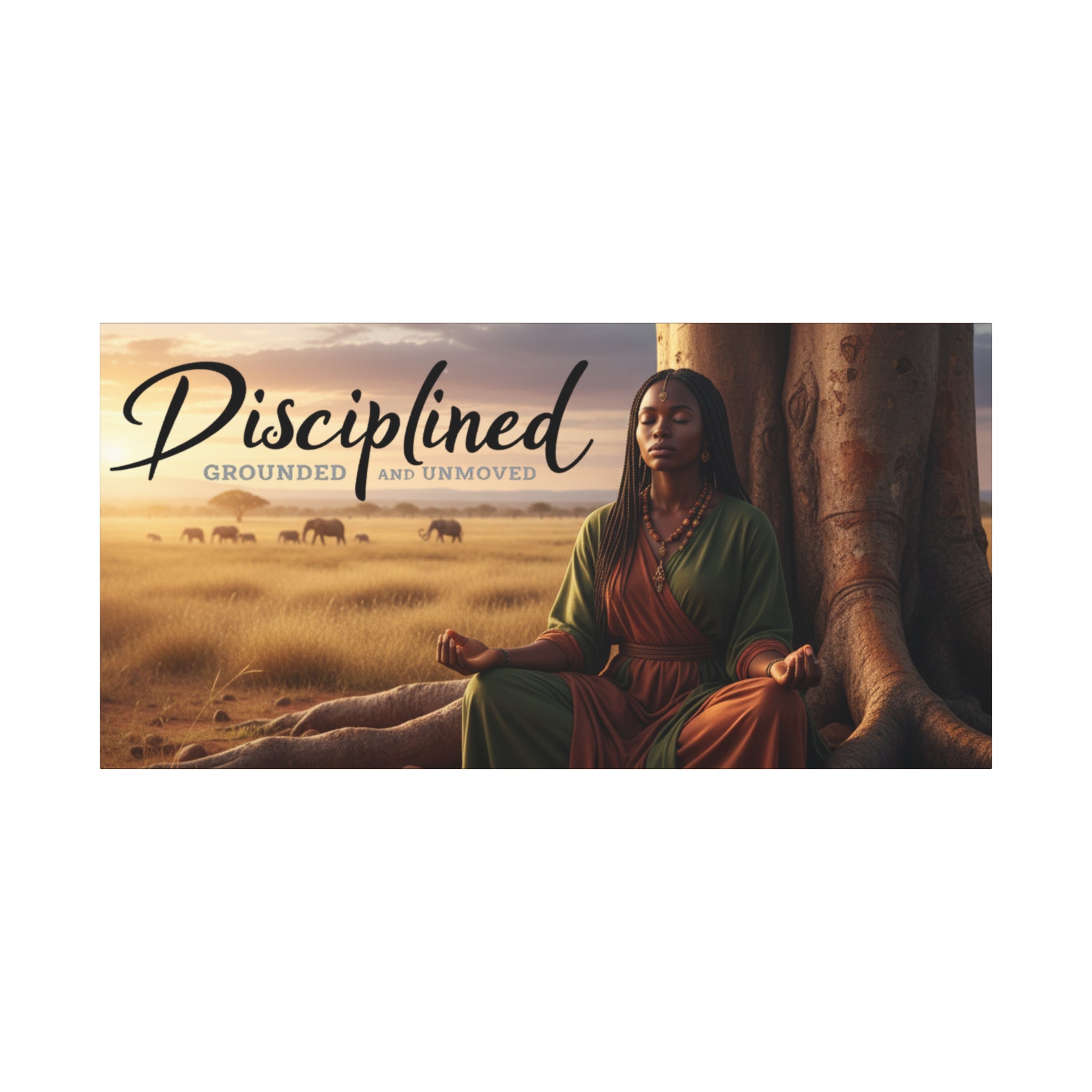 Disciplined Meditation Canvas Print — "Grounded and Unmoved" Wall Art