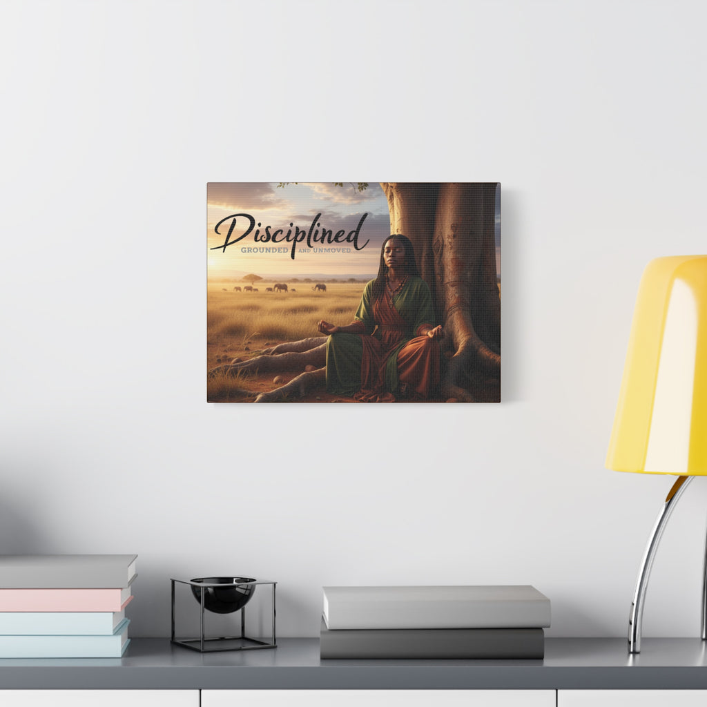 Disciplined Meditation Canvas Print — "Grounded and Unmoved" Wall Art