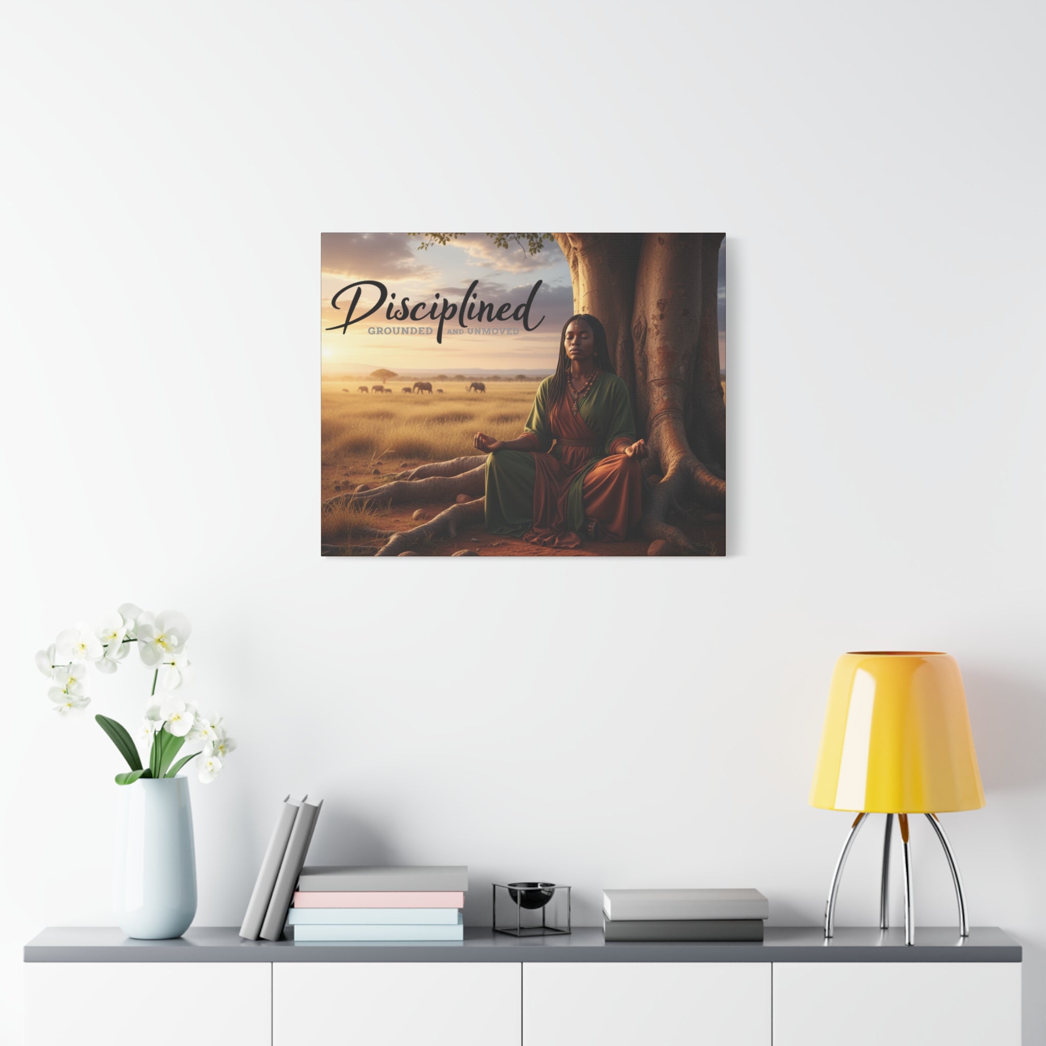 Disciplined Meditation Canvas Print — "Grounded and Unmoved" Wall Art