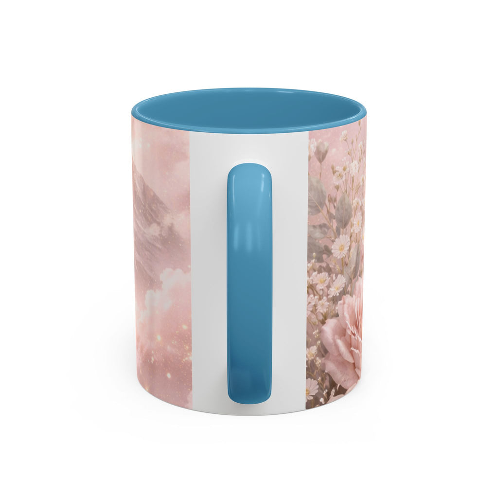 Disciplined Accent Coffee Mug — 'Disciplined: Grounded and Unmoved' Inspirational Pink Marble Ceramic Mug