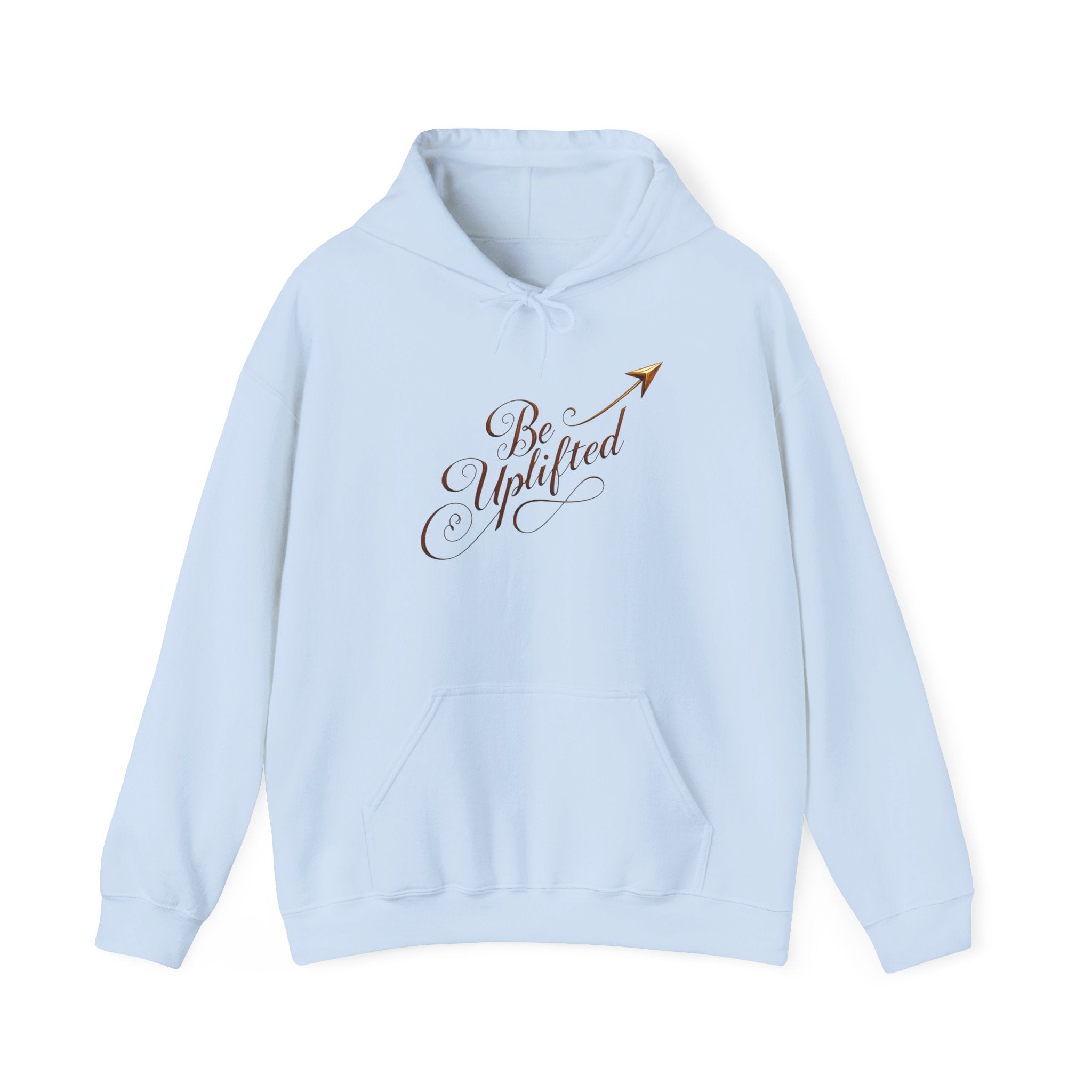 Be Uplifted script arrow Hoodie | Inspirational Typography Sweatshirt