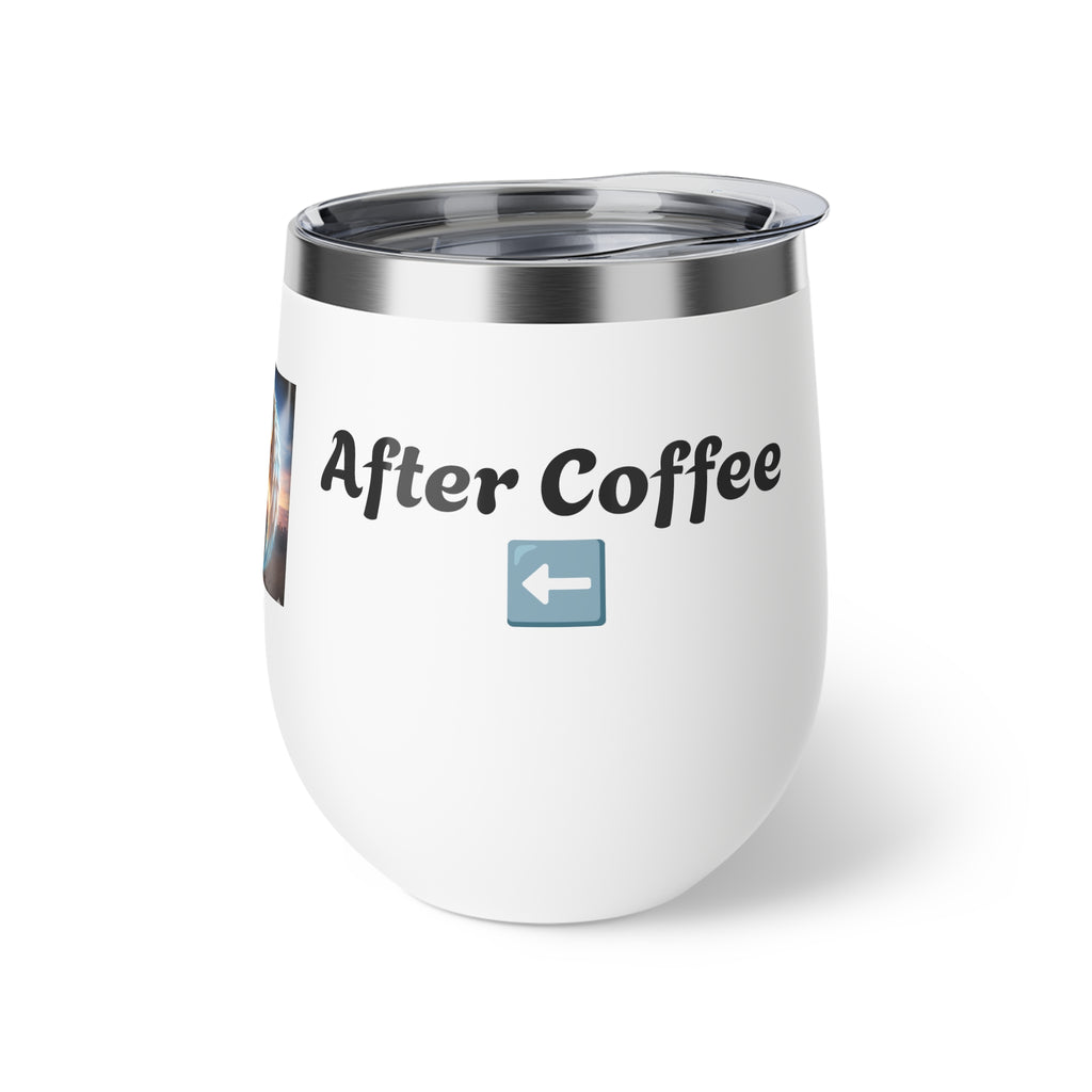Before Coffee/ After Coffee Dragon Image Tumbler | 12oz Insulated Cup