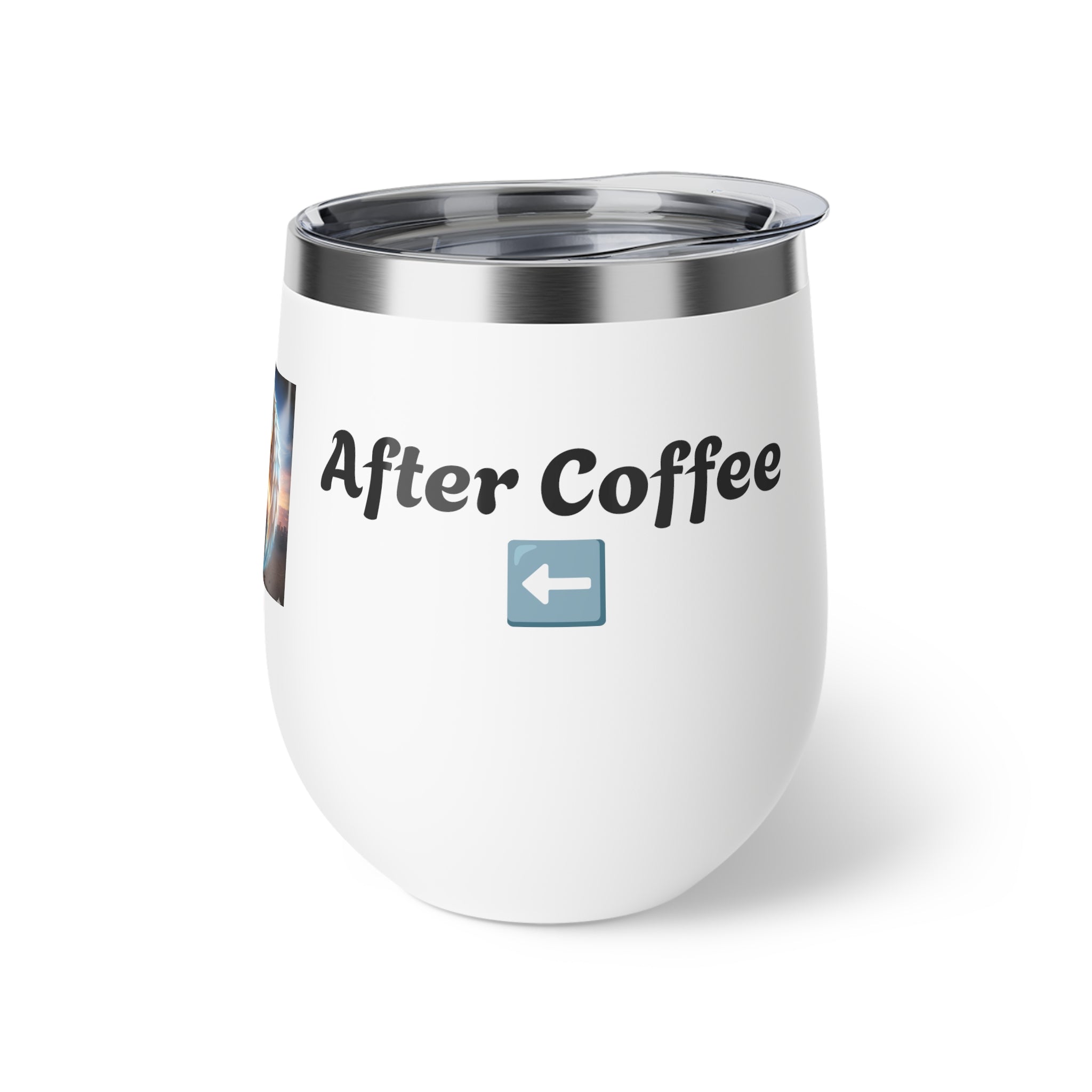 Before Coffee/ After Coffee Dragon Image Tumbler | 12oz Insulated Cup