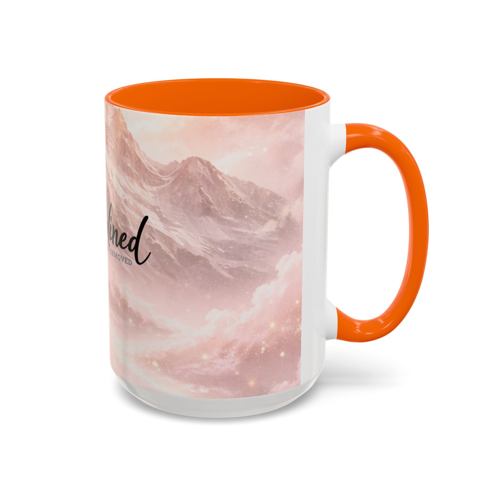 Disciplined Accent Coffee Mug — 'Disciplined: Grounded and Unmoved' Inspirational Pink Marble Ceramic Mug