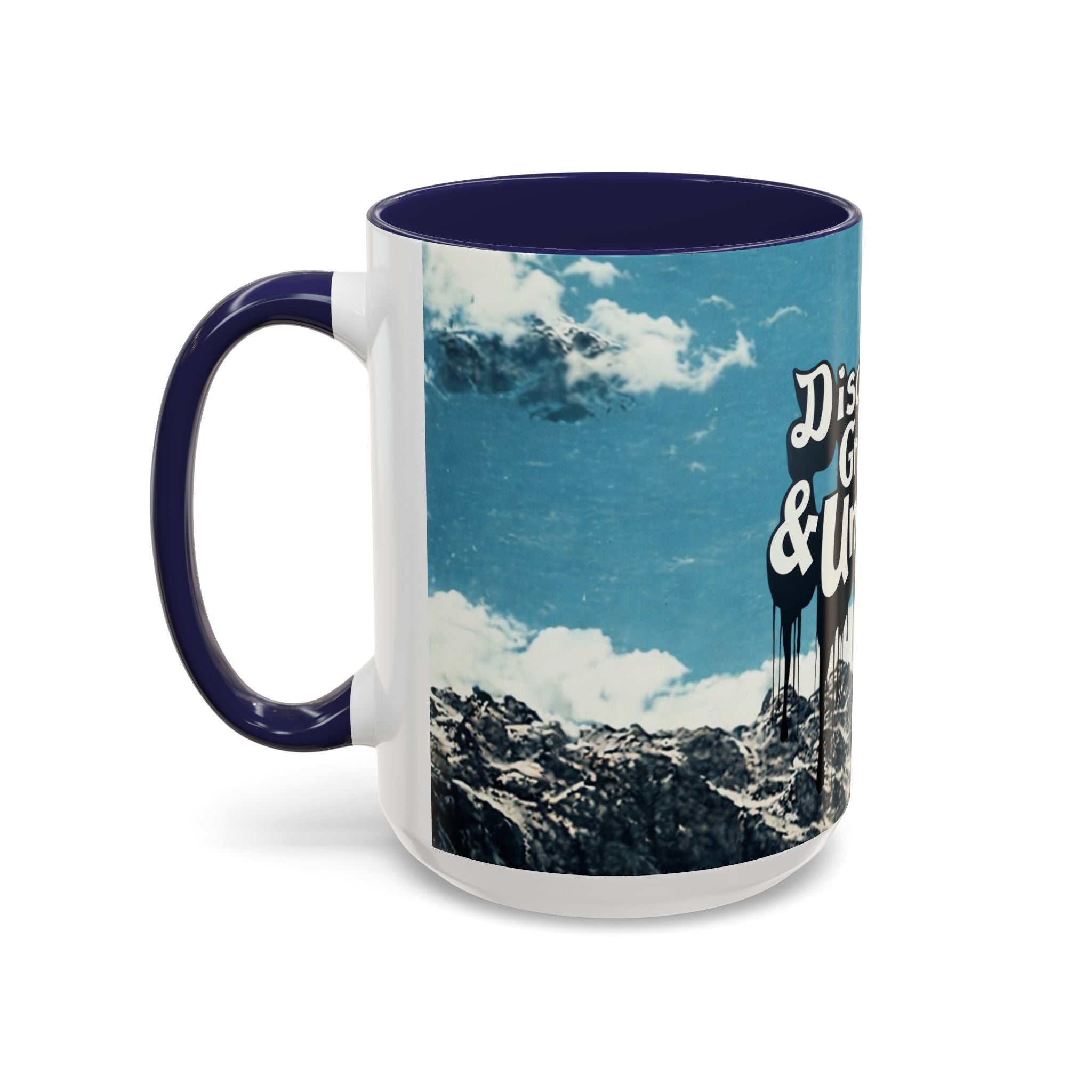 Disciplined, Grounded & Unmoved Coffee Mug — Motivational Mountain Accent Mug (11/15oz)