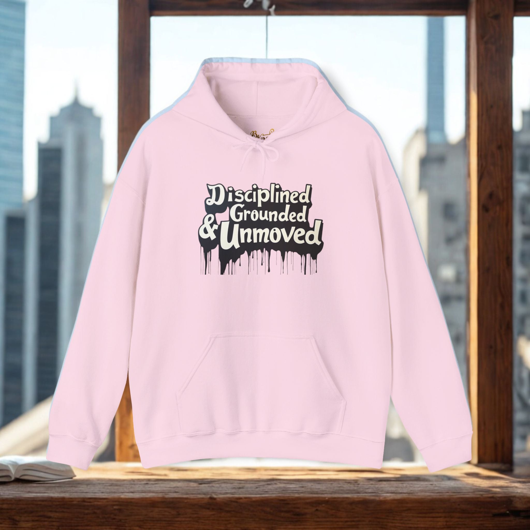 Disciplined & Grounded Hoodie — "Disciplined Grounded & Unmoved" Graphic Men Hoodie