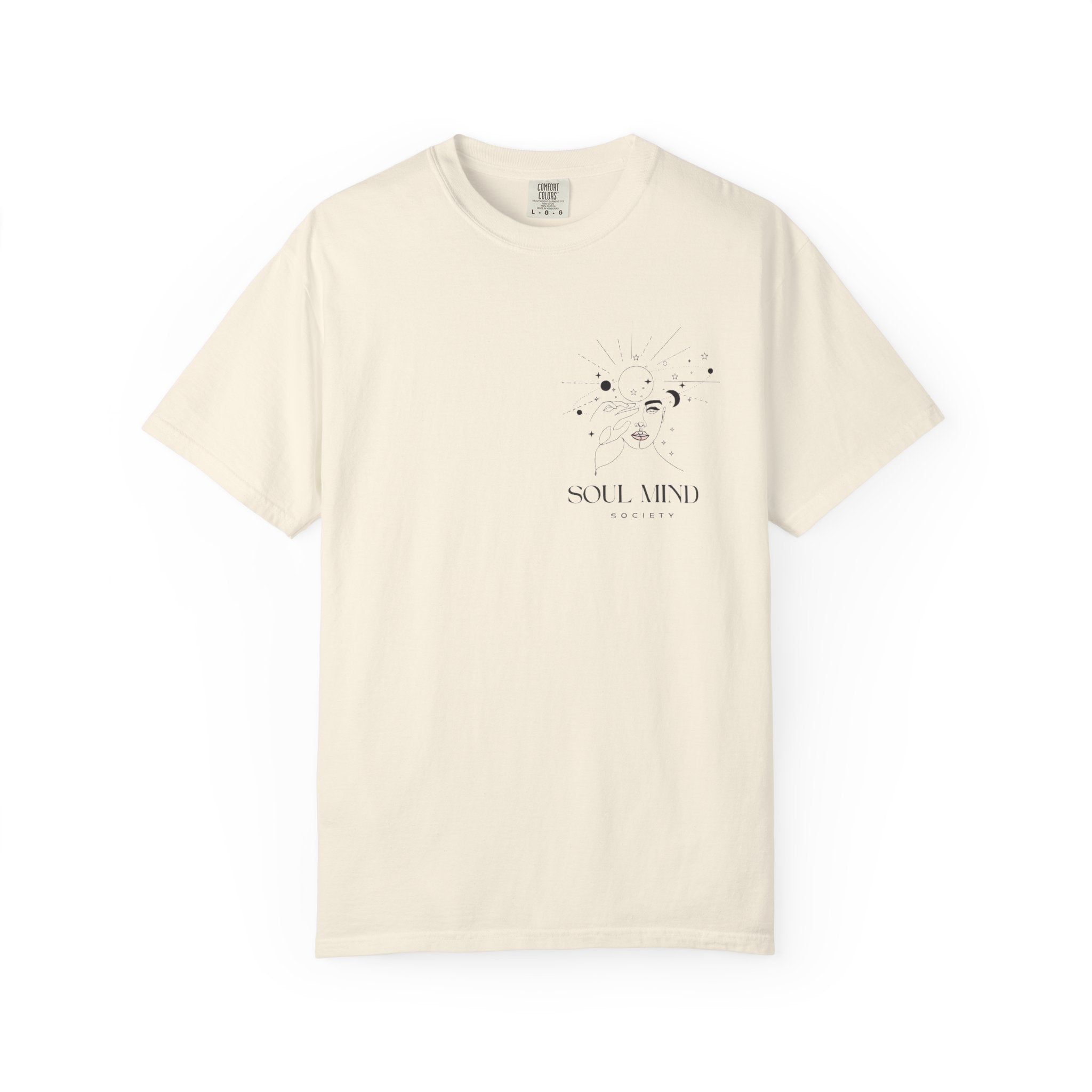 Soul Mind galactic skull illustration T-Shirt | spiritual logo tee