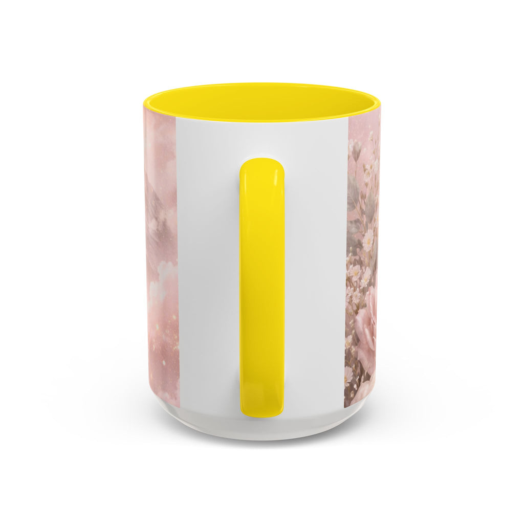 Disciplined Accent Coffee Mug — 'Disciplined: Grounded and Unmoved' Inspirational Pink Marble Ceramic Mug