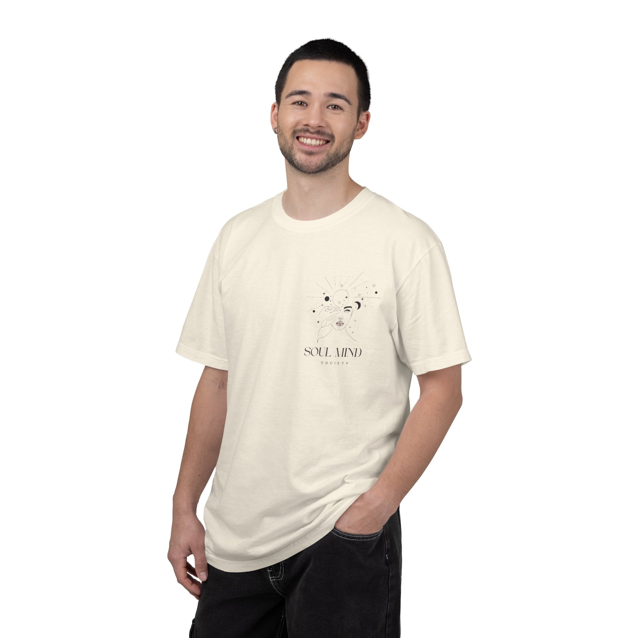 Soul Mind galactic skull illustration T-Shirt | spiritual logo tee