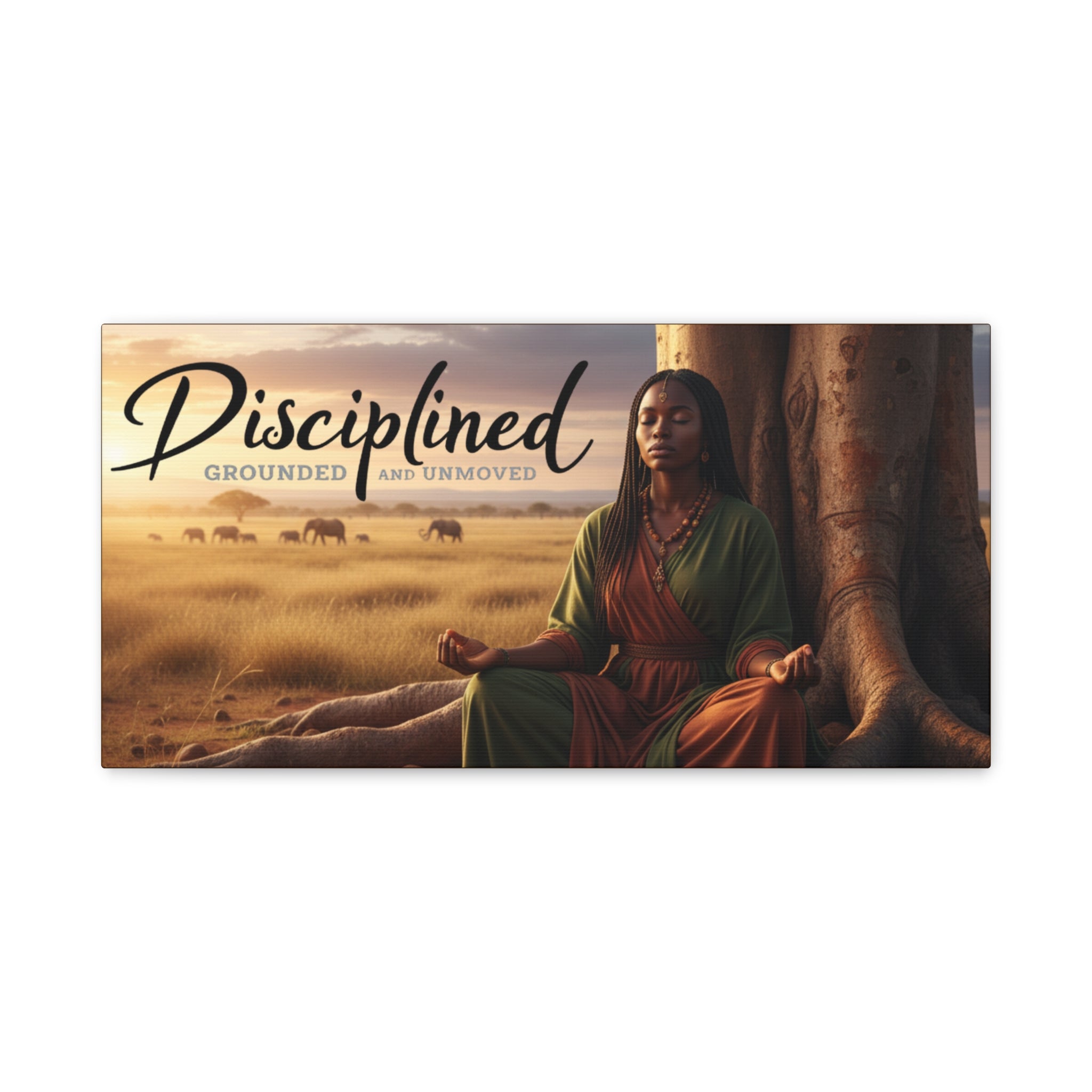 Disciplined Meditation Canvas Print — "Grounded and Unmoved" Wall Art