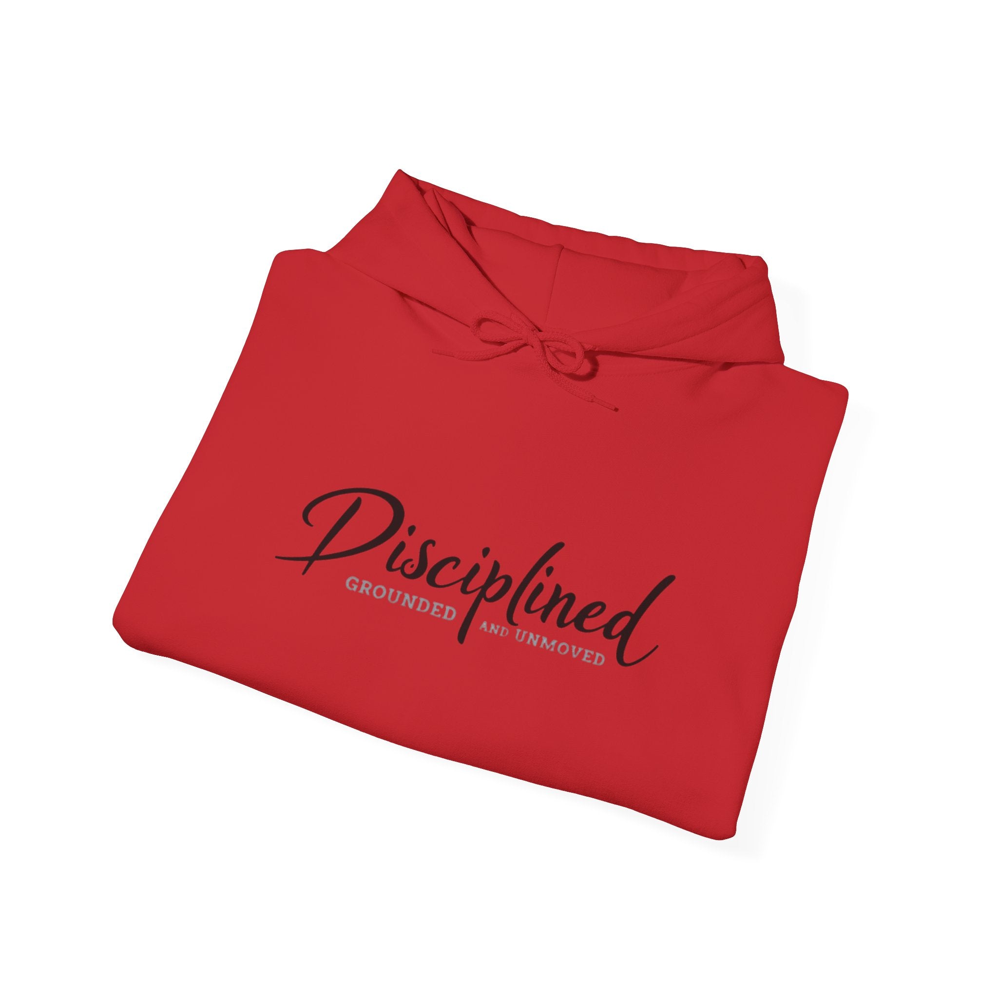 Disciplined Script Hoodie — Inspirational Minimalist Motivational Pullover