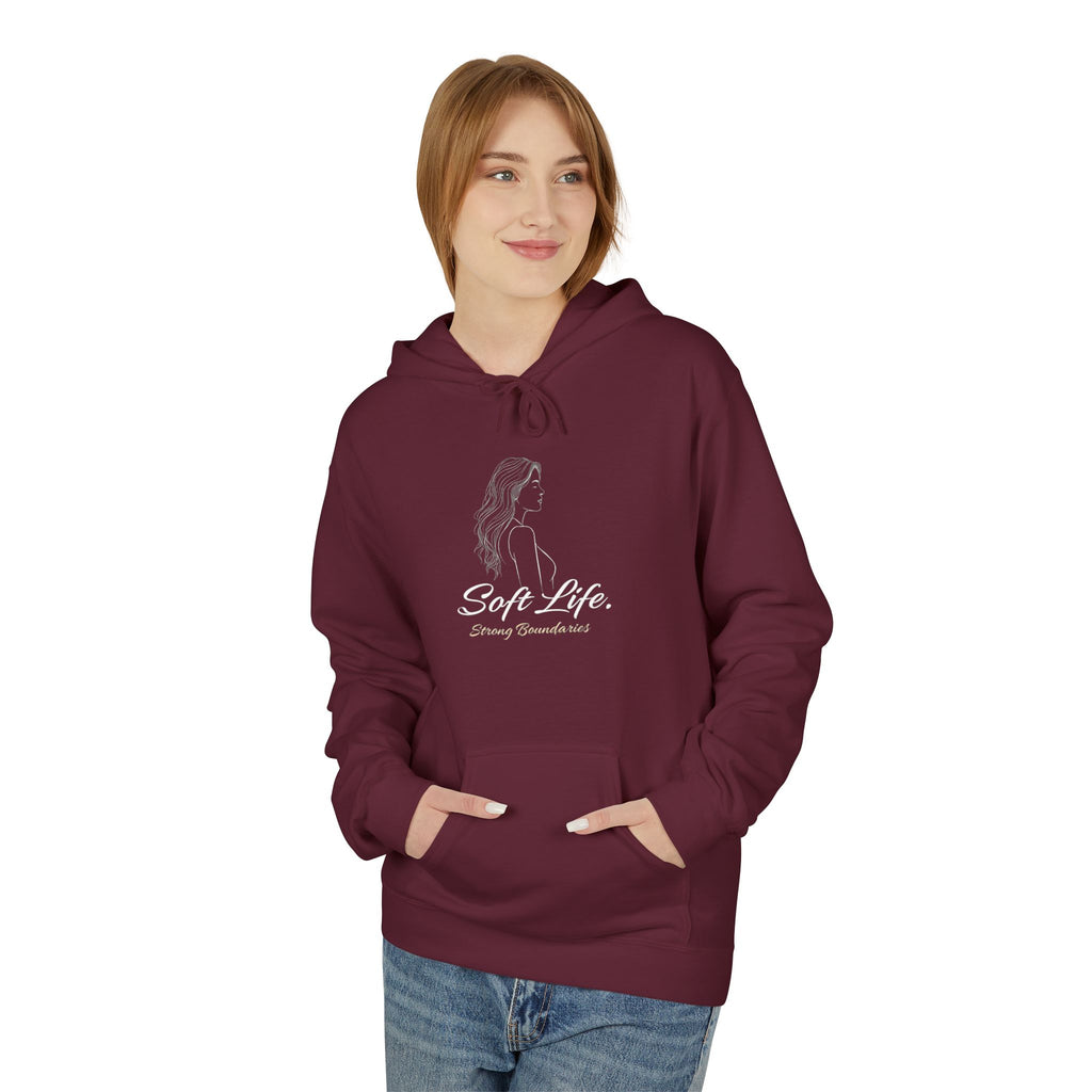 Soft-Spoken Brown Hoodie — 'Soft. Safe.' Comfort Fleece
